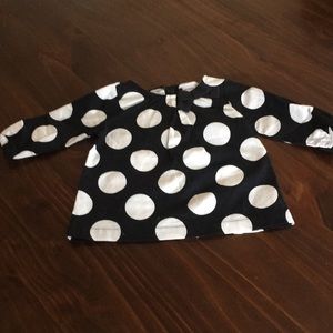 Carter’s long sleeve black & white polka dot top